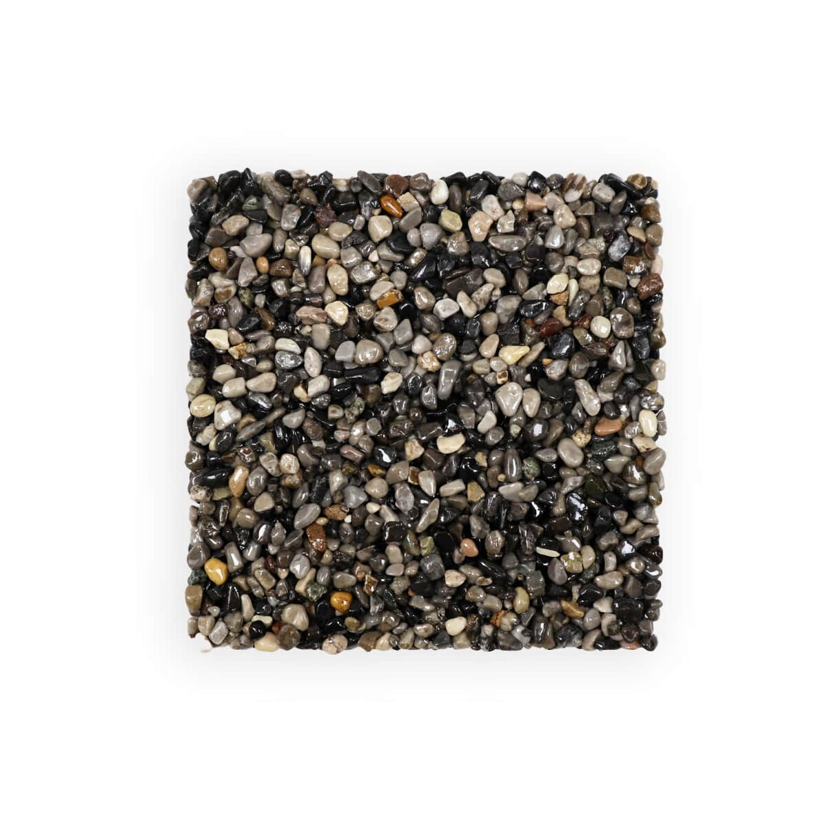 Steinteppich Marmorkiesel Grigio Ghedi - Brown Grey - MUSTER