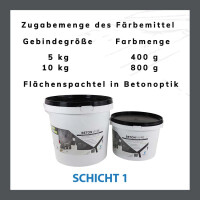 1K Flächenspachtel in Betonoptik - SCHICHT 1 - BETON VIVRE 5 kg