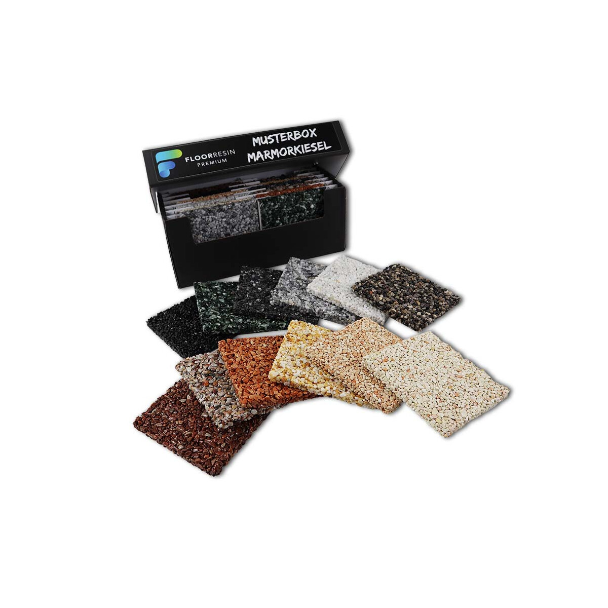Floorresin Premium Mustersatz Steinteppich - Marmorkiesel - 