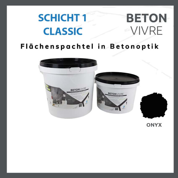 1K Flächenspachtel in Betonoptik - SCHICHT 1 - BETON VIVRE - Classic Line 5,4 kg  ONYX