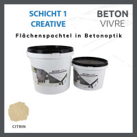 1K Flächenspachtel in Betonoptik - SCHICHT 1 - BETON VIVRE - Creative Line 5,4 kg CITRIN