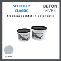 1K Flächenspachtel in Betonoptik - SCHICHT 2 - BETON VIVRE - Classic Line 4,08 kg CENERE