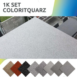 FLOORRESIN Steinteppich Komplett-Set - INDOOR und OUTDOOR - 1K und Coloritquarz