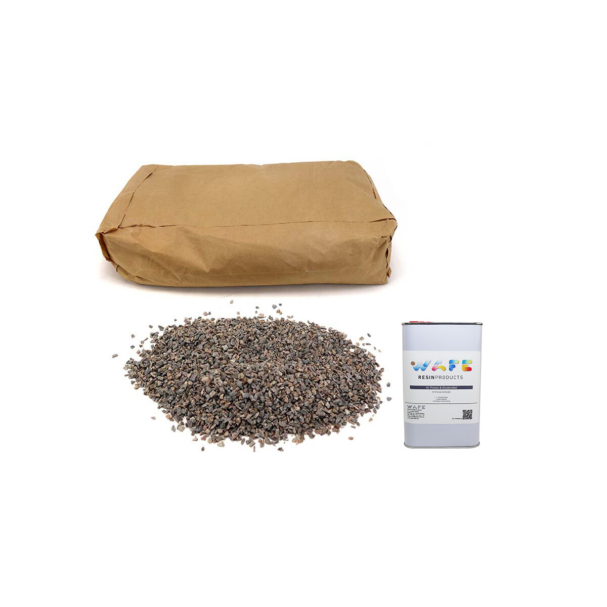 Drainage Set mit Granitsplitt und Bindemittel für Unter