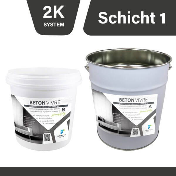 2K Microzement Spachtel in Betonoptik - SCHICHT 1 - BETON VIVRE