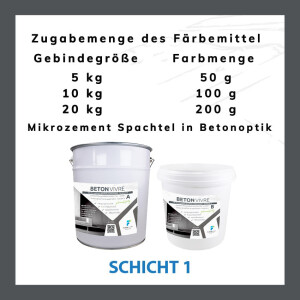 2K Microzement Spachtel in Betonoptik - SCHICHT 1 - BETON VIVRE