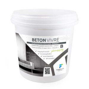 2K Microzement Spachtel in Betonoptik - SCHICHT 1 - BETON VIVRE 5 kg (A 2,5 kg + B 2,5 kg)
