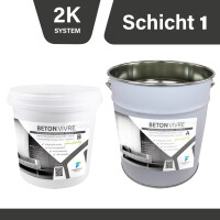 2K Microzement Spachtel in Betonoptik - SCHICHT 1 - BETON VIVRE 5 kg (A 2,5 kg + B 2,5 kg)