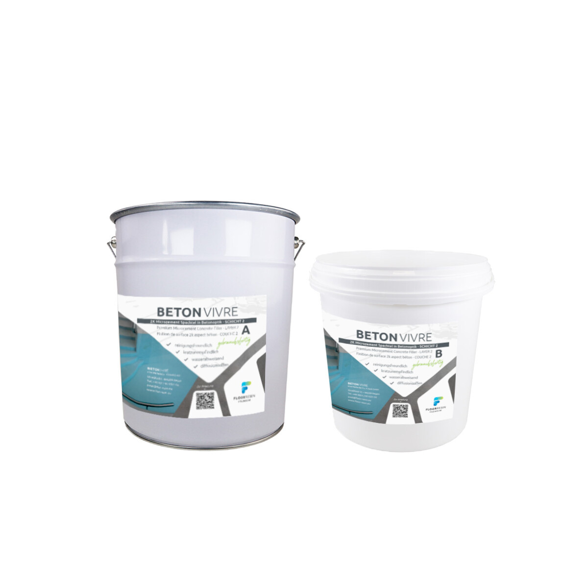 2K Microzement Spachtel in Betonoptik -  box