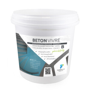 2K Microzement Spachtel in Betonoptik - SCHICHT 2 - BETON VIVRE 5 kg (A 2,5 kg + B 2,5 kg)