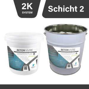 2K Microzement Spachtel in Betonoptik - SCHICHT 2 - BETON VIVRE 20 kg (A 10 kg + B 10 kg)