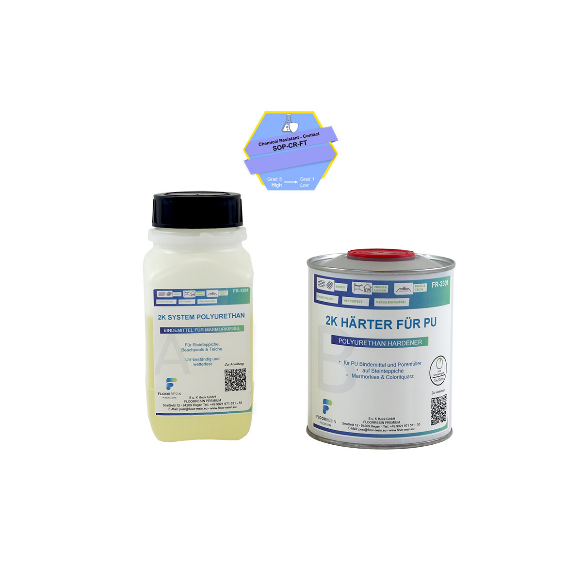 2K Polyurethan Bindemittel für Steinteppich - Marmorkie
