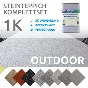FLOORRESIN Steinteppich Komplett-Set - OUTDOOR - 1K und...