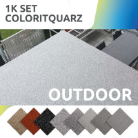 FLOORRESIN Steinteppich Komplett-Set - OUTDOOR - 1K und Coloritquarz