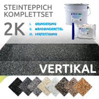 FLOORRESIN Steinteppich Komplett-Set - VERTIKAL - 2K und Marmorkiesel