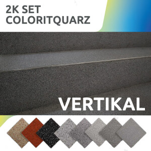 FLOORRESIN Steinteppich Komplett-Set - VERTIKAL - 2K und Coloritquarz
