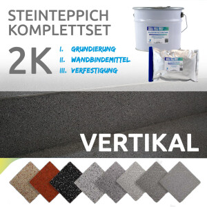 FLOORRESIN Steinteppich Komplett-Set - VERTIKAL - 2K und Coloritquarz