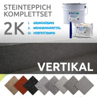 FLOORRESIN Steinteppich Komplett-Set - VERTIKAL - 2K und Coloritquarz